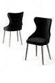 Set scaune 6 piese, Charlotte, Alpa, Metal, Negru / Crom