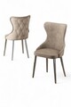 Set scaune 6 piese, Charlotte, Alpa, Metal, Cappuccino / Chrome