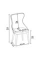 Set scaune 6 piese, Charlotte, Alpa, Metal, Cappuccino / Chrome