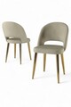 Set scaune 4 piese, Charlotte, Pane, Metal, Crem / Aur