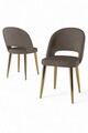 Set scaune 4 piese, Charlotte, Pane, Metal, Cappuccino / Aur