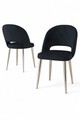 Set scaune 4 piese, Charlotte, Pane, Metal, Antracit / Crom