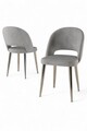 Set scaune 4 piese, Charlotte, Pane, Metal, Gri/Crom