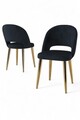 Set scaune 6 piese, Charlotte, Pane, Metal, Antracit / Aur