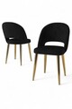Set scaune 6 piese, Charlotte, Pane, Metal, Negru