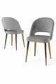 Set scaune 6 piese, Charlotte, Pane, Metal, Gri / Auriu
