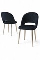 Set scaune 6 piese, Charlotte, Pane, Metal, Antracit / Crom