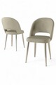 Set scaune 6 piese, Charlotte, Pane, Metal, Crem / Crom