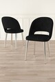 Set scaune 6 piese, Charlotte, Pane, Metal, Negru / Crom