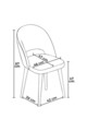 Set scaune 6 piese, Charlotte, Pane, Metal, Negru / Crom