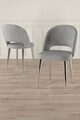 Set scaune 6 piese, Charlotte, Pane, Metal, Gri/Crom