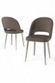 Set scaune 6 piese, Charlotte, Pane, Metal, Cappuccino / Chrome