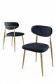 Set scaune 4 piese, Charlotte, Vina, Metal, Antracit / Aur