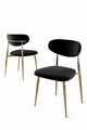 Set scaune 4 piese, Charlotte, Vina, Metal, Negru