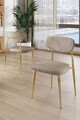 Set scaune 4 piese, Charlotte, Vina, Metal, Cappuccino / Aur