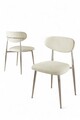 Set scaune 4 piese, Charlotte, Vina, Metal, Crem / Crom
