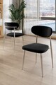 Set scaune 4 piese, Charlotte, Vina, Metal, Negru / Crom