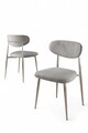 Set scaune 4 piese, Charlotte, Vina, Metal, Gri/Crom