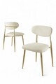 Set scaune 6 piese, Charlotte, Vina, Metal, Crem / Aur