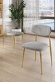 Set scaune 6 piese, Charlotte, Vina, Metal, Gri / Auriu