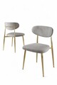 Set scaune 6 piese, Charlotte, Vina, Metal, Gri / Auriu