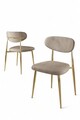 Set scaune 6 piese, Charlotte, Vina, Metal, Cappuccino / Aur