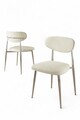 Set scaune 6 piese, Charlotte, Vina, Metal, Crem / Crom