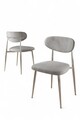 Set scaune 6 piese, Charlotte, Vina, Metal, Gri/Crom