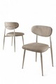 Set scaune 6 piese, Charlotte, Vina, Metal, Cappuccino / Chrome