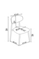 Set scaune 6 piese, Charlotte, Vina, Metal, Cappuccino / Chrome