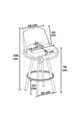 Set scaune de bar 6 piese, Charlotte, Atex, Metal, Antracit / Negru