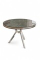 Masa, Charlotte, Mos, 90x74x90 cm, Panou lacuit din MDF, Antracit / Crom