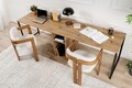 Birou, Nordure, Twin Study Desk, 240x74x60 cm, PAL, Pin Atlantic / Negru