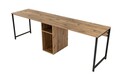 Birou, Nordure, Twin Study Desk, 240x74x60 cm, PAL, Pin Atlantic / Negru