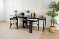 Birou, Hanah Home, Twin Study Desk, Antracit / Negru