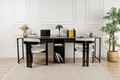 Birou, Hanah Home, Twin Study Desk, Antracit / Negru
