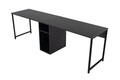 Birou, Hanah Home, Twin Study Desk, Antracit / Negru