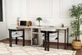 Birou, Nordure, Twin Study Desk, 240x74x60 cm, PAL, Frezie / Marmură / Negru