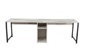 Birou, Nordure, Twin Study Desk, 240x74x60 cm, PAL, Frezie / Marmură / Negru