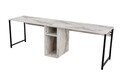 Birou, Nordure, Twin Study Desk, 240x74x60 cm, PAL, Frezie / Marmură / Negru