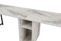 Birou, Nordure, Twin Study Desk, 240x74x60 cm, PAL, Frezie / Marmură / Negru