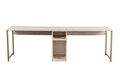 Birou, Hanah Home, Twin Study Desk, Travertin / Auriu