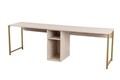 Birou, Hanah Home, Twin Study Desk, Travertin / Auriu