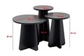 Set masute 3 piese, Hanah Home, Lume, Negru