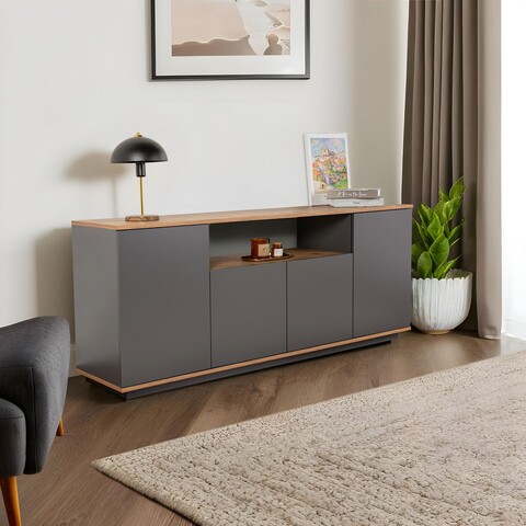 Consola, Hanah Home, Arista, Antracit / Pin Atlantic
