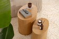 Set masute 2 piese, Nordure, Elipse Set, MDF , Stejar