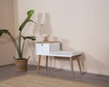Banca, Wolina, Bohem, 55x150x2 cm, MDF , Alb / Stejar