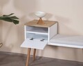 Banca, Wolina, Bohem, 55x150x2 cm, MDF , Alb / Stejar