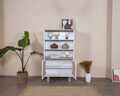 Corp biblioteca, Wolina, Bohem, 90x158x41 cm, MDF , Alb / Stejar