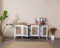 Consola, Wolina, Mount, 80x180x41 cm, MDF , Alb / Stejar